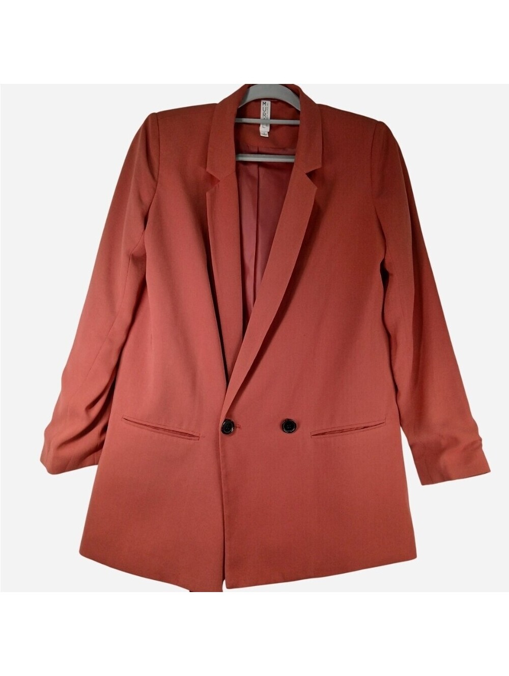 Mural Oversized Blazer Rust Orange Double Breasted Workwear Slouchy Layering S